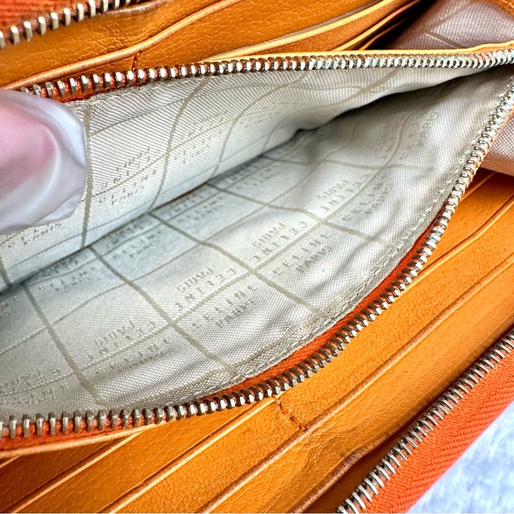 Celine Orange Leather long zippy wallet zip around wallet - Picture 10 of 16